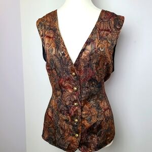 Studio Femme vintage button-down vest, sz 14 (PTP 23 inches)